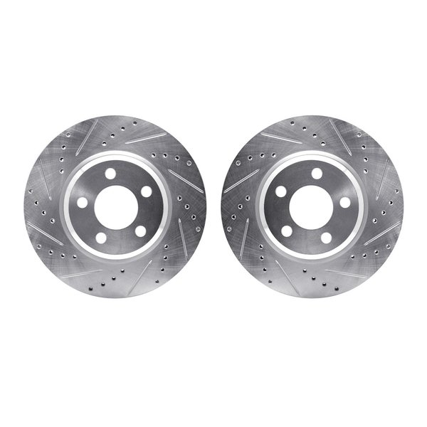 Dynamic Friction Co Rotors-Drilled and Slotted-SilverZinc Coated, 7002-39003 7002-39003